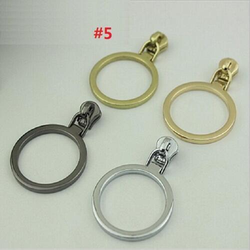 10 pieces / lot) Handbag Large Ring # 5 Alloy Copper Tooth Zipper Head Bag Handbag Hardware Accessories