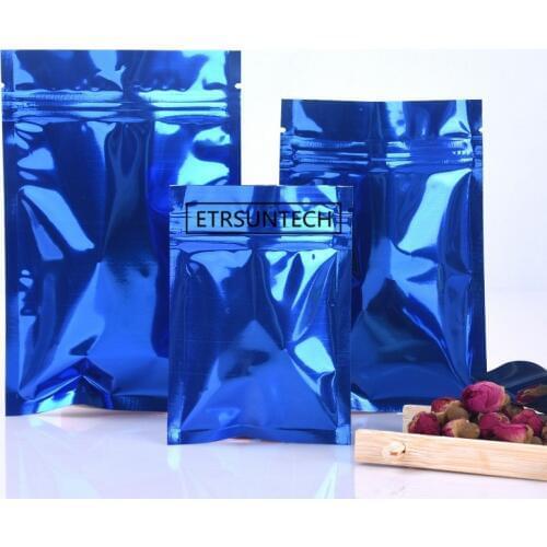 1000pcs/lot Various of Sizes Tear Notch Aluminum Foil Self seal Bag Heat Sealing Storage Bags Flat Blue aluminum foil bag