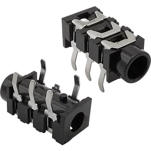 20Pcs 3.5mm Stereo Headphone Audio Connectors 5Pin Jack Earphone 5 Section PJ313 Audio Socket Adapter