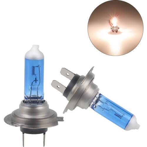 2X H7 12V 100W 6000K Halogen Xenon H7 Super White Halogen Car Light Source Bulbs Headlights Auto Lamp