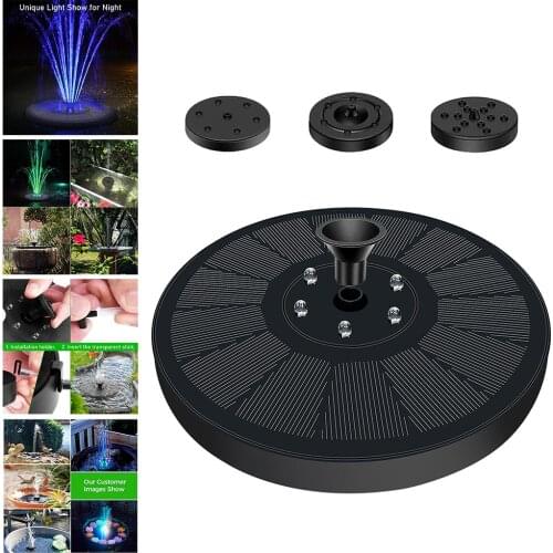 3W Solar Power Fountain Pump Outdoor Aquarium Lawn Bird Bath Pool Spray