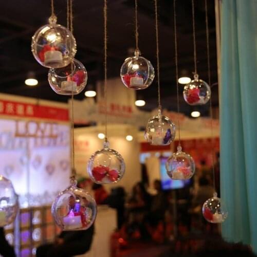 30 PCS Transparent Acrylic Ball Vase Bowl Hanging Mount Flower Plant Candle Container Home Wedding Party Christmas Decoration