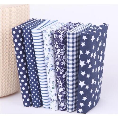 7Pcs/Set 50*50cm 100% Cotton Fabric Bundle Square Print Cloth Crafts DIY Handmade Material Sewing Quilting Patchwork Accessories
