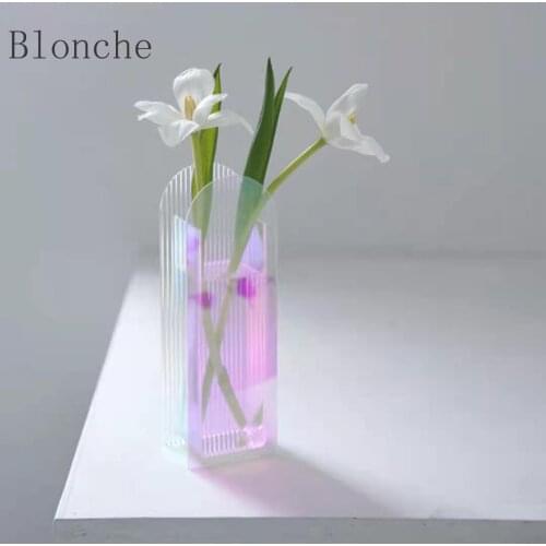 Acrylic Vase Dazzle Colorful Flower Vase Decoration Ornaments Small Vase Creativity Home Decoration Vase Decoration Household