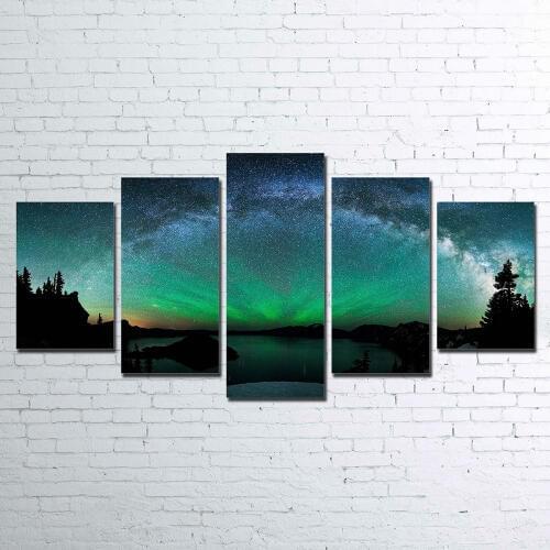 Aurora-Borealis-1 5 PIECE CANVAS FOR LIVING ROOM