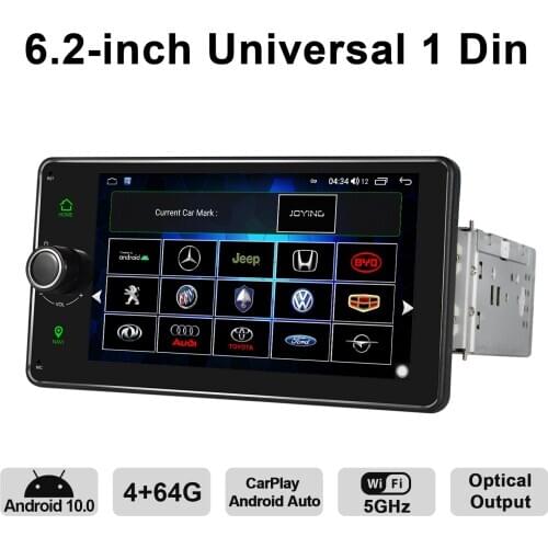 6.2"Central Multimedia 1 Din Autoradio Android 10 Car Radio Stereo Universal GPS Head Unit Tape Recorder Steering Wheel Carplay