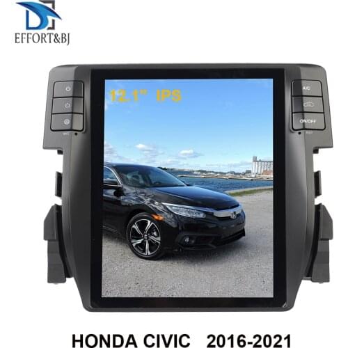 10.4''Tesla style ertical screen PX6 4G 64GB ROM 6 Core Android 9.0 Car GPS navigation forHonda Civic 2015-2021 Car radio player