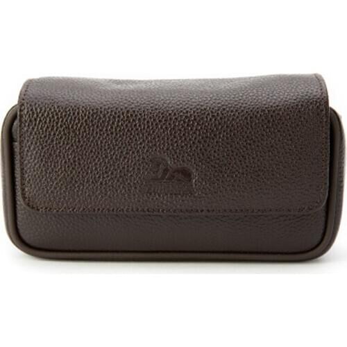 LUBINSKI Genuine Leather Cigar Cigarette Case Bag Pipe Pocket Pipe Holder Tool Tobacco Storage Box For 3 Pipes Case For Cohiba