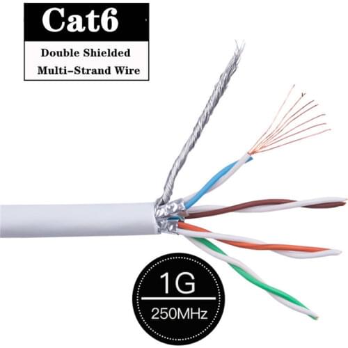 RJ45 Cat6 Ethernet Cable SFTP rj 45 Cat 6 Internet lan cable For Laptop Router 5M/10M/15M/20M/30M/50M/100M/305M Patch Cord 26AWG
