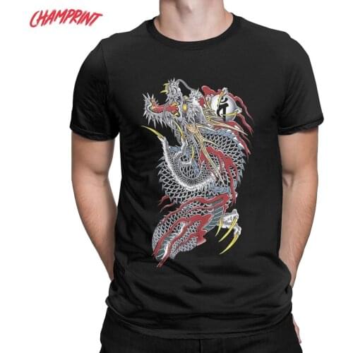 Mens Yakuza T Shirt Kiryu 100% Cotton Tops Retro Game Short Sleeve Dragon Tee Shirt Birthday Present T-Shirt