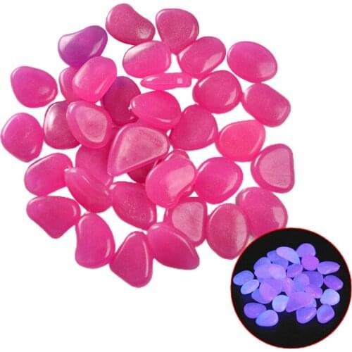 Pebble Glow Rocks Artificial Stone Luminous Stones Gardening Decorations Fish Tank Pebbles 100pcs Mixed Colors Simulation Cobble