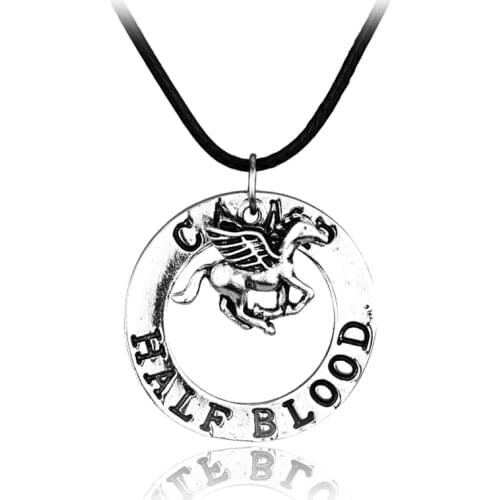 Percy Jackson CAMP HALF Blood Flying Horse Pendant Necklaces Gifts Rope Chain Necklace Splicing Movie Jewelry Accessories