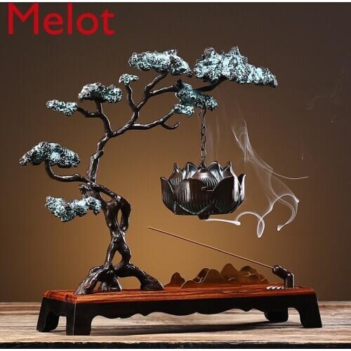 Backflow Incense Burner Home Hanging Indoor Zen Creative Chinese Style Imitation Pure Copper Welcome Pine Line Incense Worship