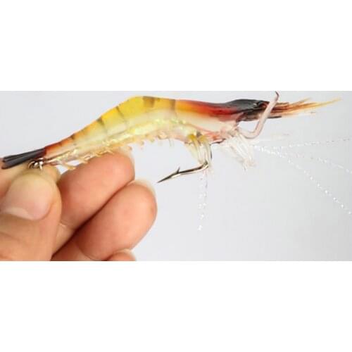Soft Fishing Lure Tackle Mimic Shrimp Bait Rig Crankbait Hook Lowest Price