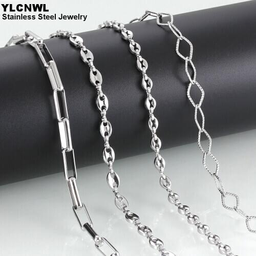 Genuine Titanium Steel Chain Necklaces For Women Girl Box Oval Design Charm Ladies Fashion Jewelry High Quality Birthday Gift