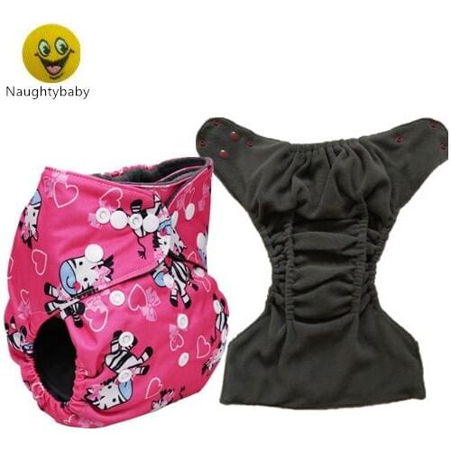 Newest Bamboo Charcoal Diapers With double guess Nappy One Size Adjustable Many Colors Available Cloth Diapers Free Shipping