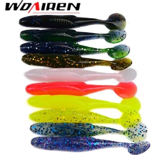WDAIREN Easy Shiner Soft Lures 9.5cm 6.2g 10pcs/lot Swimbaits Artificial Soft Bait Fish Wobblers Double Color Carp Fishing Lures