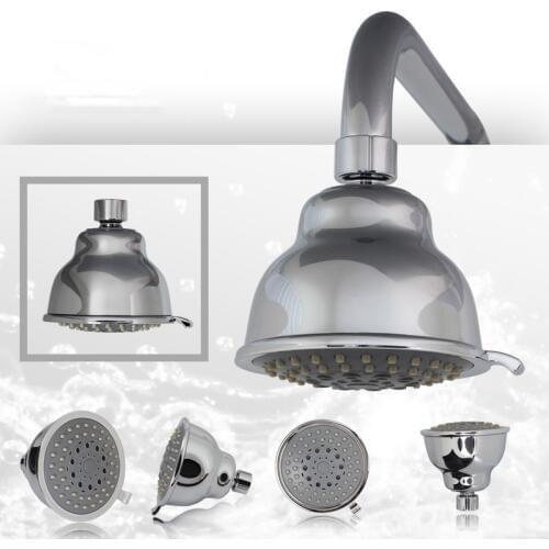 Bathroom five functions chrome ABS plastic rainfall Water-saving 4 inch top shower head sprayer