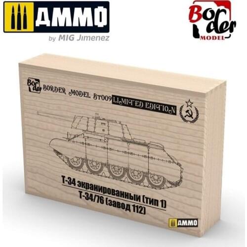 Border BT009 1/35 T34E FIRST TYPE OF SPACE ARMOR T34-76 2IN1 WOODED BOX LIMITED