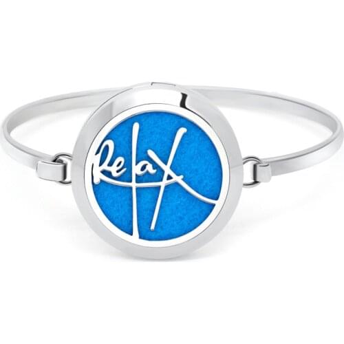 New Relax 30mm Aromatherapy Diffuser Locket Bracelet 316L Stainless Steel Bangles Free 10pcs random Pads