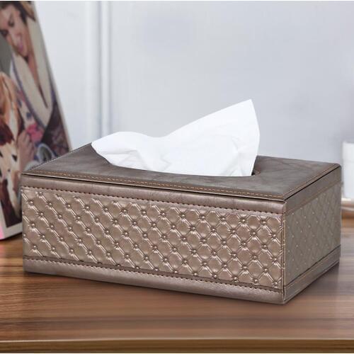 Luxury Tissue Boxes Napkin Holder Auto Home Use Paper Cover Case Holder PU Leather Car Tissue Box Home decoration