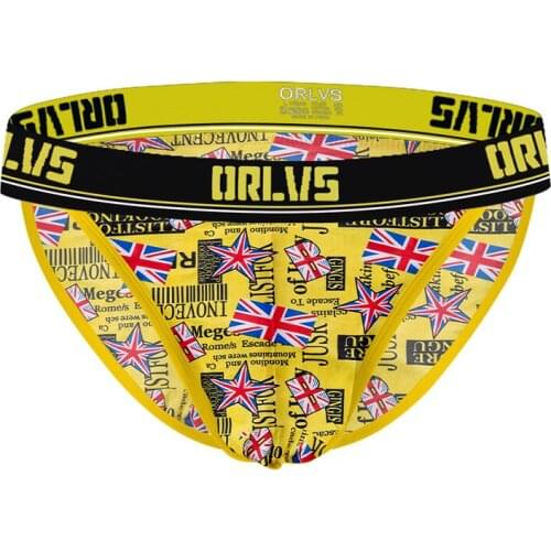 ORLVS Briefs Exotic Print Soft Fit Males Underwear Seamless Hip Sexy Prevent Clinging To Rectal Area Anti-hemming Pants Shorts