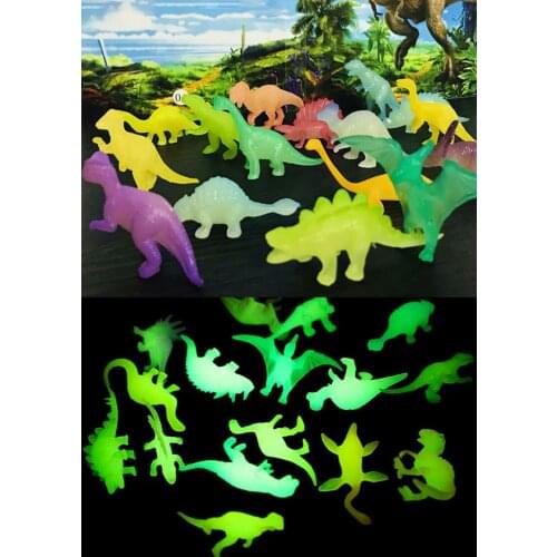 16 pcs/set Mini Luminous Jurassic Noctilucent Dinosaur Toy Glow In The Dark Dinosaurs Baby Boys Gift for Kids Novelty Model