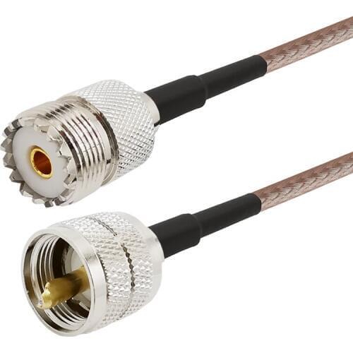 UHF PL259 SO239 Male Female RG316D Double Shield Sliver Cable for Vehicle Truck CB Radio Ham Radio Two Way Radio Amateur Radio