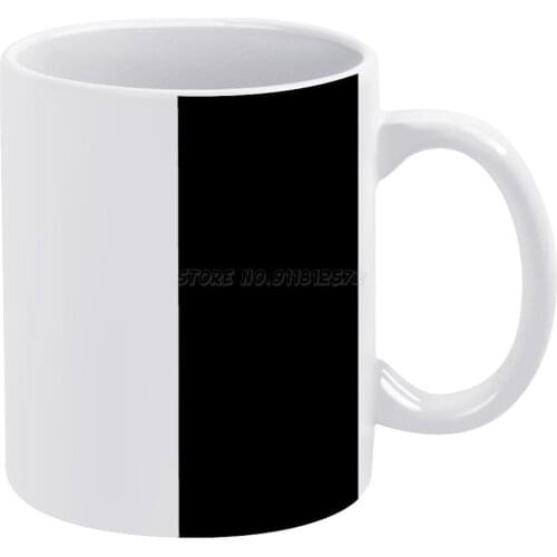 Vertical White & Black White Mug Coffee Mug Afternoon Tea Christmas Cups Ceramic Mug 330ml for Coffee Vertical Half Half and Hal