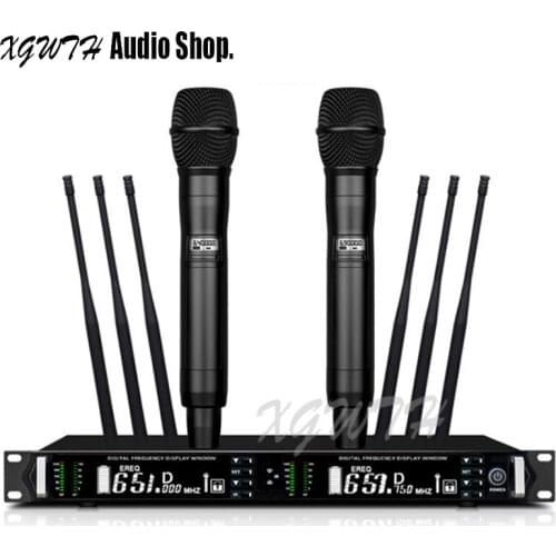 XGWTH UR4D Beta87 Dual Channel Digital Wireless Microphone Receiver System UHF True Diversity Handheld Headset Mic