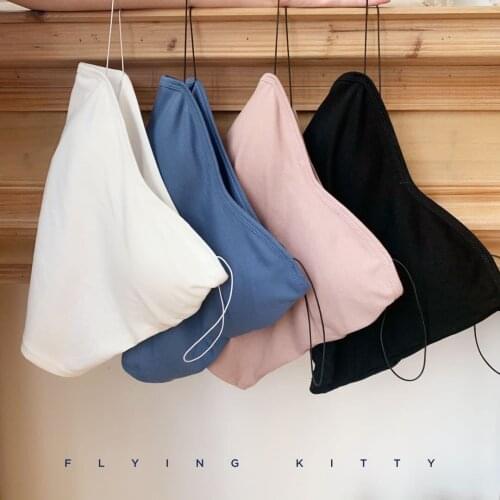 Seamless Women Bra Cotton Soft Wire Free Bra Lingere Femme Sport Yoga Sleep Vest Sexy Backless Japanese Style Bras Tops Black