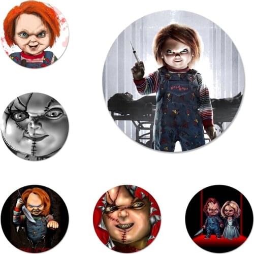 Chucky Face Icons Pins Badge Decoration Brooches Metal Badges For Clothes Backpack Decoration 58mm