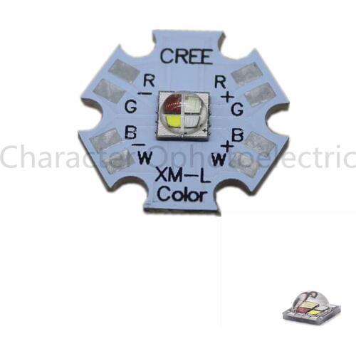 10pcs 10w Cree XLamp XM-L XML RGBW RGB White or RGB Warm White Color High Power LED Emitter 4-Chip 20mm Star PCB Board