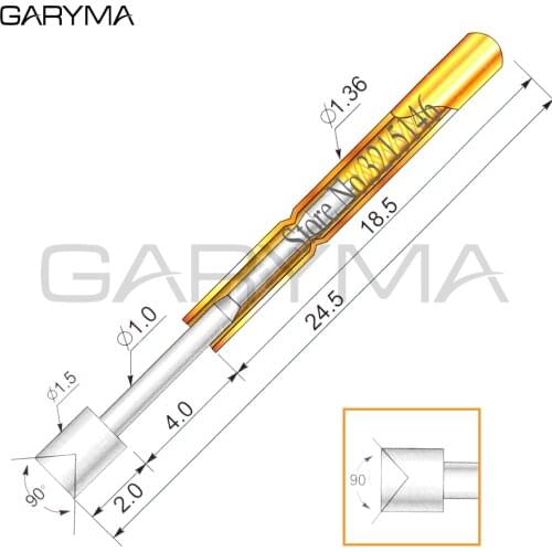 100Pcs P160-A2 Dia 1.5mm Spring Test Probes Pogo Pin Length 24.5mm Stroke Spring Froce:140g Tool