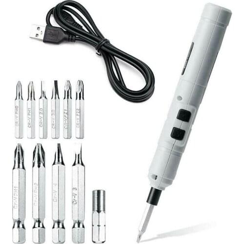 12pcs Cordless Electric Screwdriver 3.6V Rechargeable Mini Power Tools Multifucntion Power Drill with Bits Kit