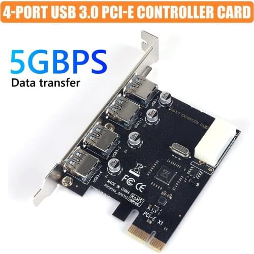 4 Ports USB PCIE Riser Expansion Card PCI Express PCIe USB 3.0 High-speed Hub Adapter for PC Computer Accessories