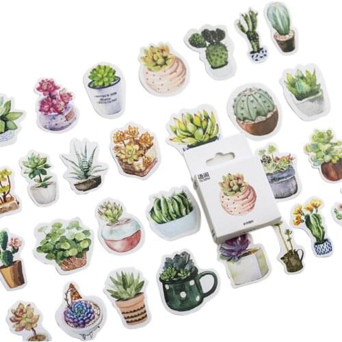 50Pcs/box Plant Album Decorations Diary Scrapbooking Stationery Stickers For Kids Gifts