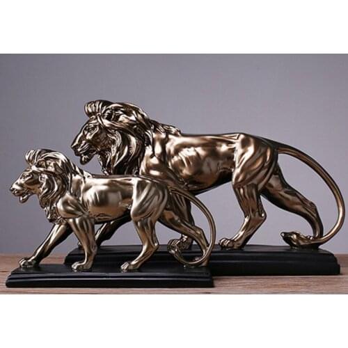 AFRICAN FEROCIOUS LION SCULPTURE STATUE RESIN DOMINEERING ANIMAL LION HOME DECORATION ACCESSORIES CRAFT GIFT STATUE
