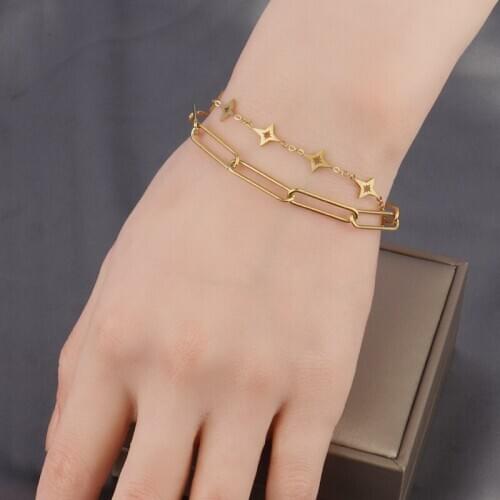 Stainless Steel Bracelet For Women Punk coin Pendant Thick Chain Bracelet Charm bracelets Party Jewelry Gift friends