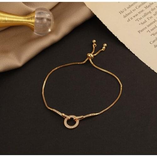 Gold High-Grade Adjustable Bracelet 2021 New Special-Interest Design Womens Bracelet Korean Popular Jewelry Stainless Steel