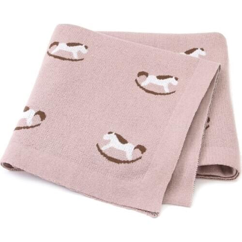 Baby Blanket Cotton Knitted Soft Blanket for Newbron 100*80cm Toddler Quilt R7RB