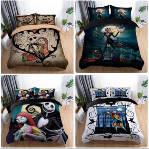 Nightmare Before Christmas Home Textile Pillow Case 3D Bed Linen Duvet Covers Comforter Bedding Sets Bed Set Home Decor Bedding