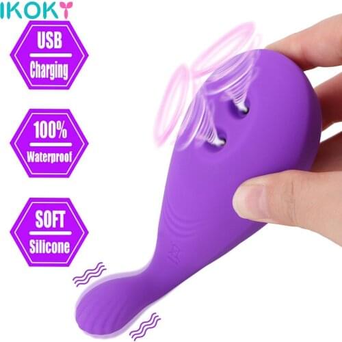 IKOKY 8 Vibration 5 sucking Whale Shape Double Suction Vibrators Clitoris Stimulator G-spot Vibrating Dildo Sex Toys for Women
