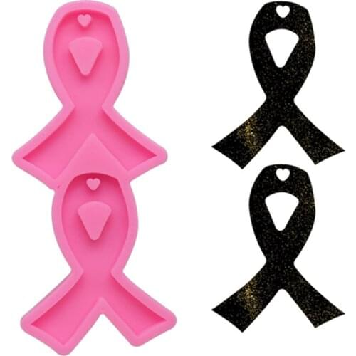 Crystal Epoxy Resin Mold Ribbon Keychain Pendant Casting Silicone Mould DIY Crafts Key Chain Jewelry Making Tools Drop Ship