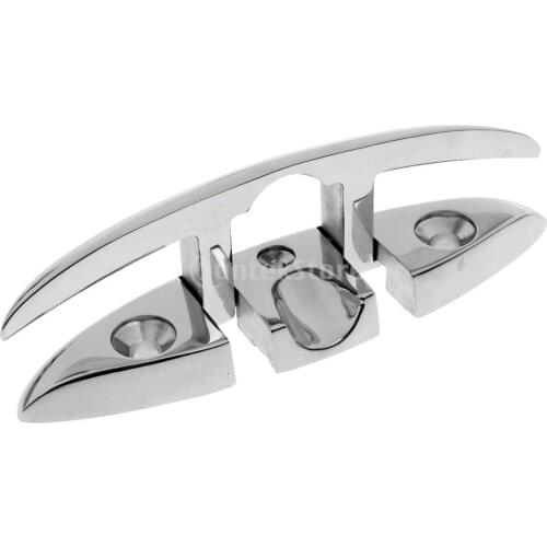 Boat Marine 316 Stainless Steel Flip Up Folding Pull Up Dock Deck Line Rope Cleat Flush Mount Yacht Marine Hardware