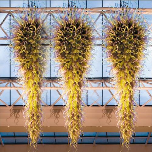 New Designed Handmade Blown Murano Glass Chandeliers Dale Chihuly Style Mouth Blown Glass Chandeliers