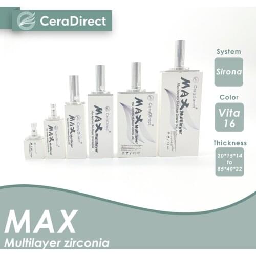 Ceradirect UT-ML multilayer zirconia Sinona system(3 pieces)size (65/25)—— for dental lab CAD/CAM