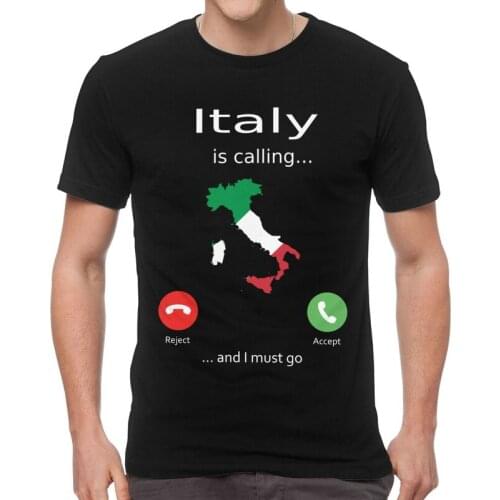Italy Flag T-Shirts Men Graphic T Shirt Short Sleeve I Love Italian Tshirt 100% Cotton Tee Tops Clothing