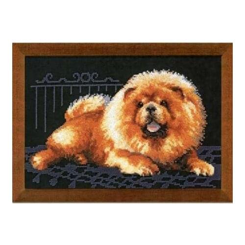 Gold Colletcion Cute Counted Cross Stitch Kit Sunlit Pomeranian Dog Pekinese Poodle Pug-dog riolis