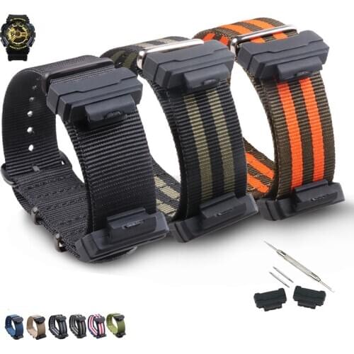 Nylon Woven Canvas Material Sweat Proof Watchbands For Casio G-shock GA-150 DW5600 GA150 Durable Anti-fall Wrist Bands Strap